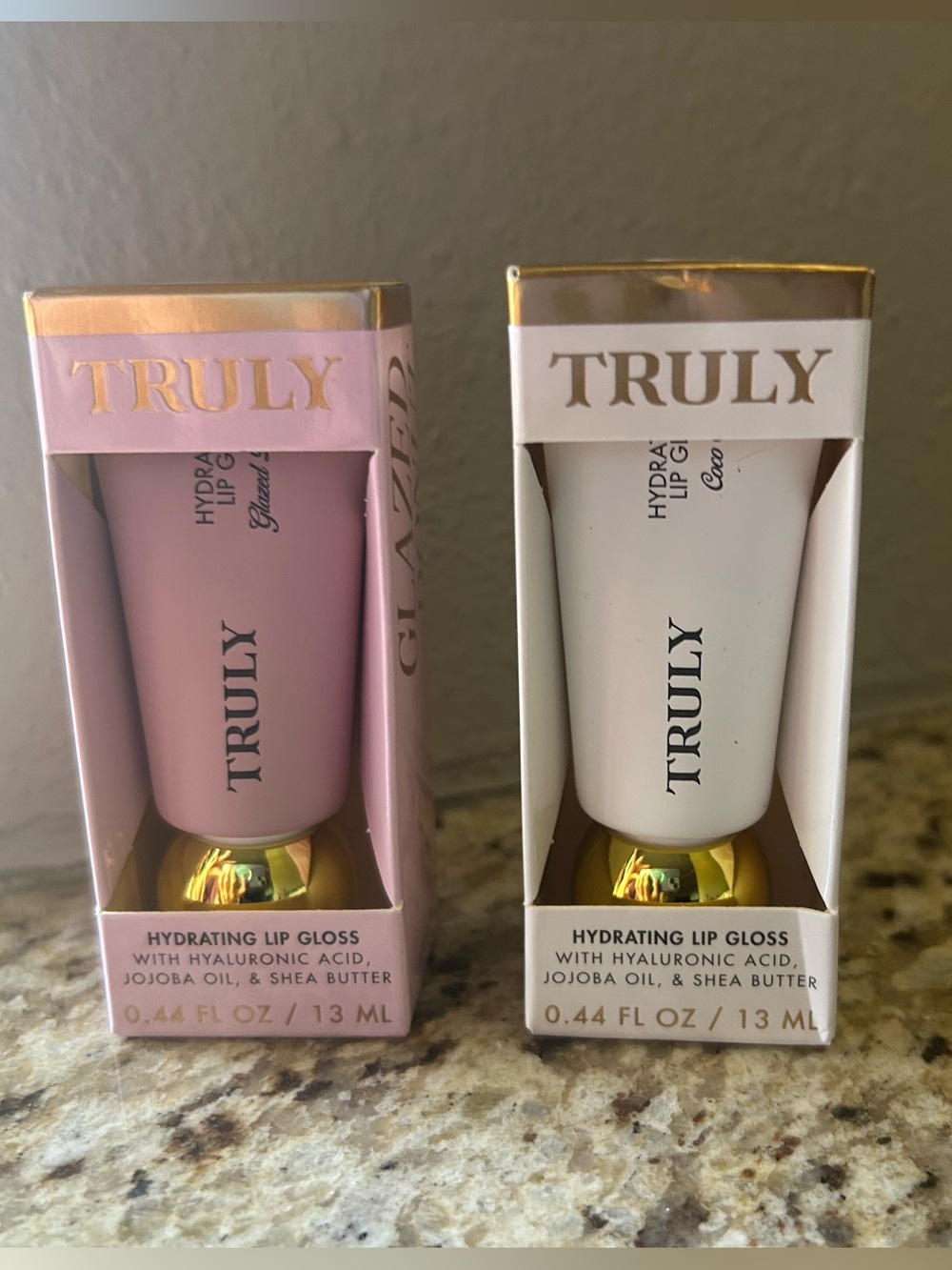 TRULY Hydrating Lip Gloss Bundle - Glazed Donut & Coco Cloud. New